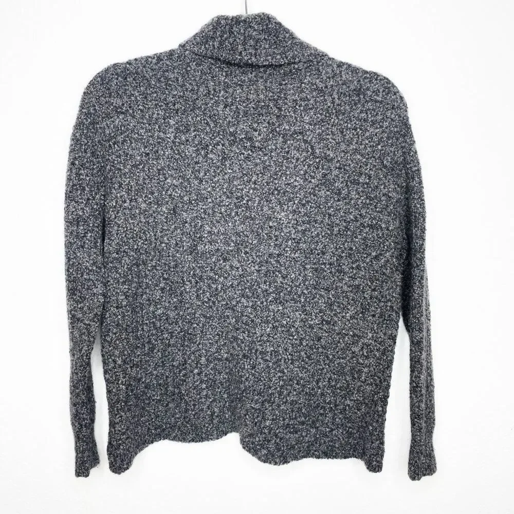 Eileen Fisher Cowl Neck Boucle Long Sleeve Pebble Grey Knit Sweater XS Petite